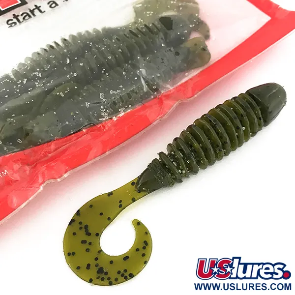 YUM soft bait 8pcs guminukas, Green Pumpkin, 10cm, LPT, #6893