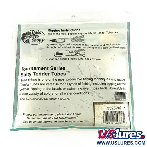 Bass Pro Shops Salty Tender Tubes guminukas, Green Pumpkin, 9cm, #7089