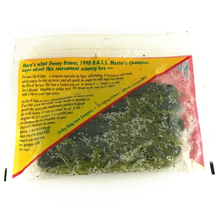 Strike King Flipt-N-Tube Minkštas Masalas, Green Pumpkin, 13cm, 7vnt, #7090