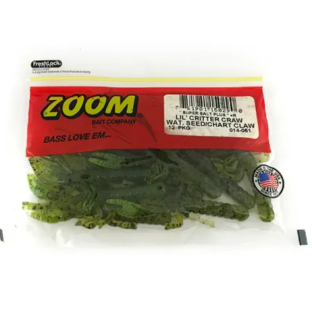 Zoom Lil Critter Craw Minkštas Masalas, Wat Seed / Chartreuse, 8cm, #7091