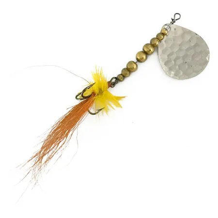 Renosky Lures Swiss Swing Hammered Spoon Sukrė, Kaltas nikelis, 7g, Plunksnų trišakis, #7151