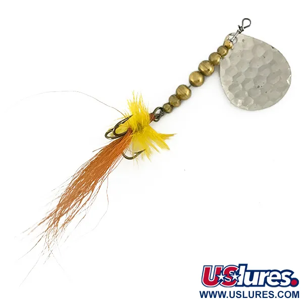 Renosky Lures Swiss Swing Hammered Spoon Sukrė, Kaltas nikelis, 7g, Plunksnų trišakis, #7151