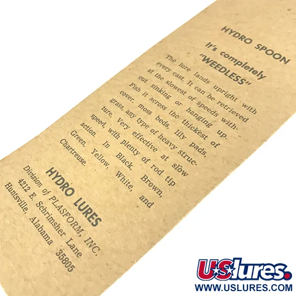 Hydro Lures Hydro Spoon, 11g, Juoda, Paviršinė neužsikabinanti blizgė #15668