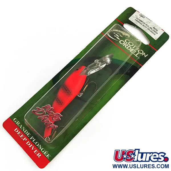 Cotton Cordell Deep Diver Vobleris, Raudonai Oranžinis, Barškutis, #7304