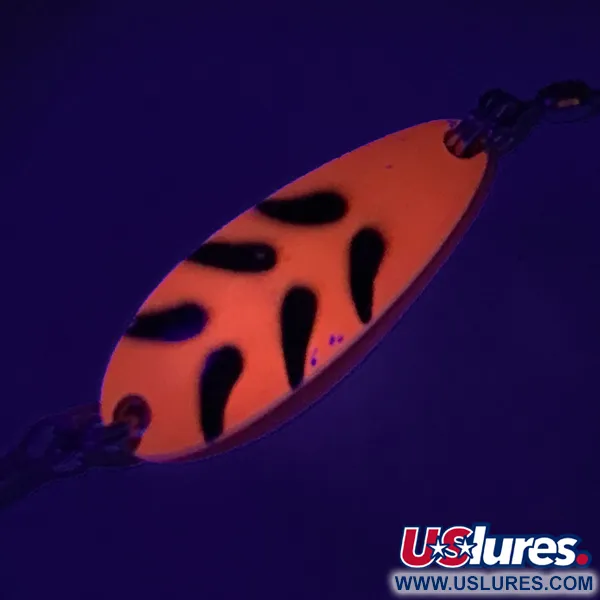 Luhr Jensen Krocodile UV Blizgė, Fluorescent Orange / Black, 9g, #7341