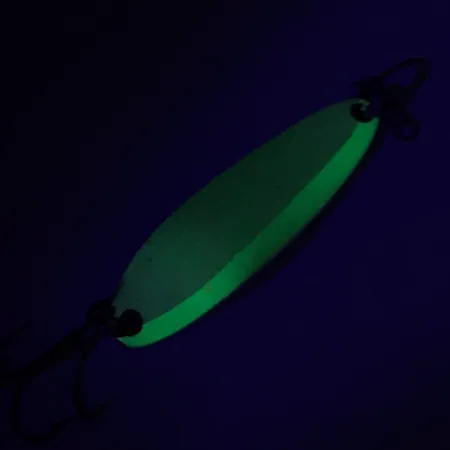 Luhr Jensen Krocodile Die #3 Glow Blizgė, Balta / Žalia, 14g, #7410