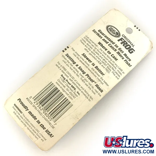 Snag Proof Original Frog Paviršinis masalas, Chartreuse, 14g, #7458