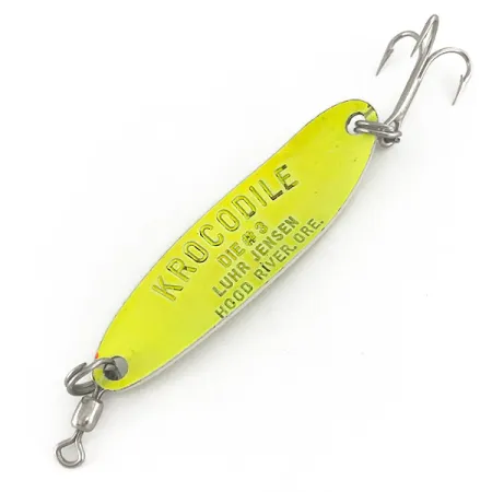 Luhr Jensen Krocodile Die #3 UV Blizgė, Chartreuse, 10g, UV, #7468