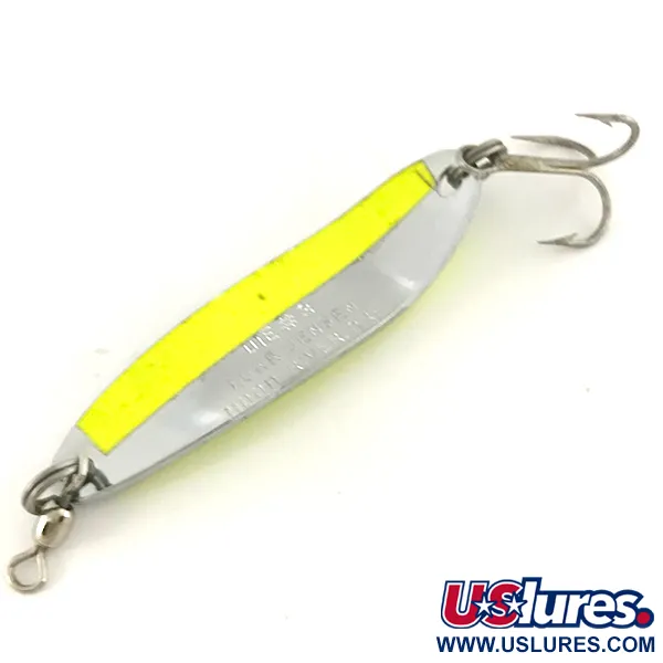 Luhr Jensen Krocodile Die #3 Vartiklė, Nikelis/Chartreuse, 10g, UV, #7483