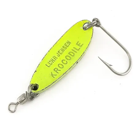 Luhr Jensen Krocodile UV Blizgė, Chartreuse/Raudona, 9g, UV, #7484