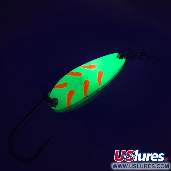 Luhr Jensen Krocodile UV Blizgė, Chartreuse/Raudona, 9g, UV, #7484