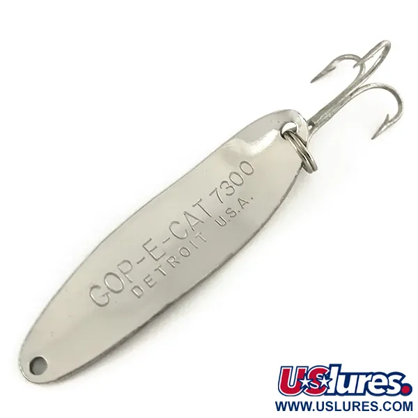 Dardevle Cop-E-Cat 7300 Blizgė, Nikelis/Žalia, 10g, Vartymosi Akcija, #7487