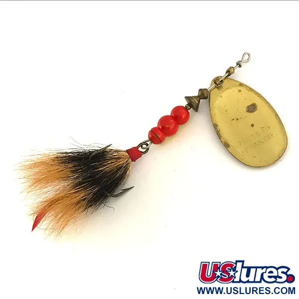 Mepps Aglia 4 dressed Sukrė, Žalvaris, 10g, Natūralus plaukas, #7489