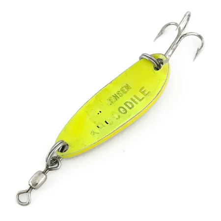 Luhr Jensen Krocodile UV Blizgė, Yellow, 9g, UV reakcija, #7604