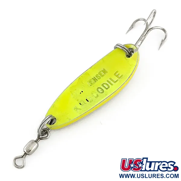 Luhr Jensen Krocodile UV Blizgė, Yellow, 9g, UV reakcija, #7604