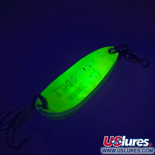 Luhr Jensen Krocodile UV Blizgė, Yellow, 9g, UV reakcija, #7604