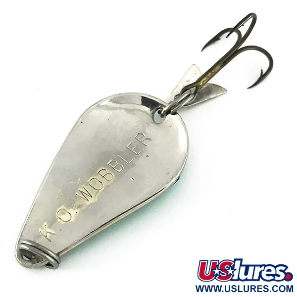 Acme K.O. Wobbler Blinkė, Nikelis / Žalia, 14g, Sonic flipper tail, #7728