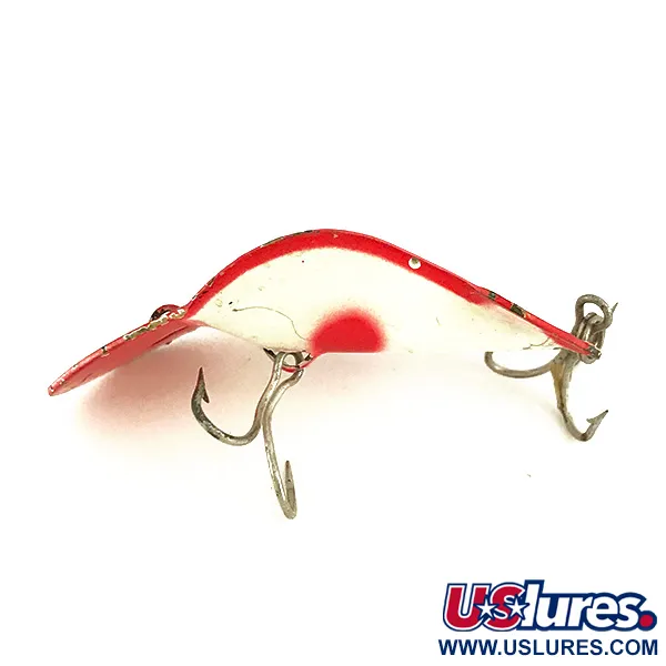Buck Perry Spoonplug Blizgė, Balta/Raudona, 7g, Vintage, #7800