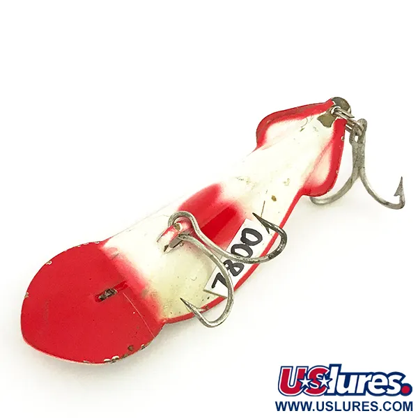 Buck Perry Spoonplug Blizgė, Balta/Raudona, 7g, Vintage, #7800