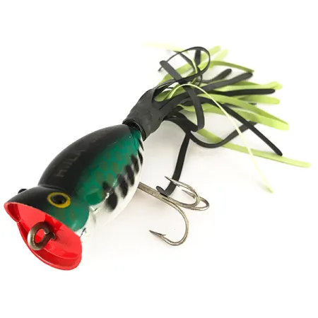 Fred Arbogast Hula Popper Paviršinis Masalas, Green Tiger, 8g, #7820