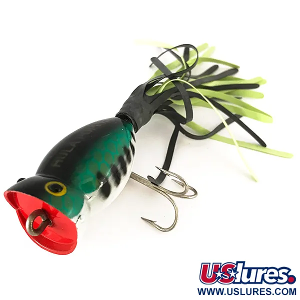 Fred Arbogast Hula Popper Paviršinis Masalas, Green Tiger, 8g, #7820