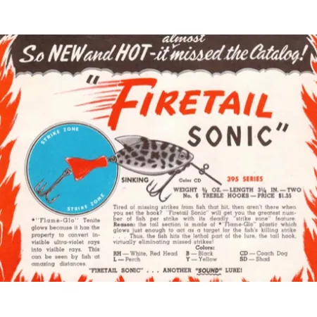 Heddon FIRETAIL SONIC #395 Masalas, COACHDOG, 10g, #7840