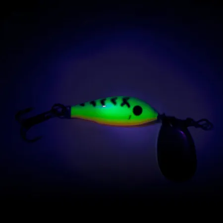 Blue Fox Vibrax Minnow Spin 1 UV Sukriukė, Fire Tiger, 4g, UV, #8062