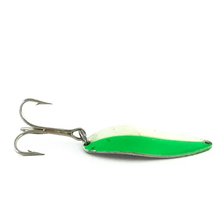 Acme Little Cleo Glow Blizgė, White / Green / Nickel, 21g, #8171