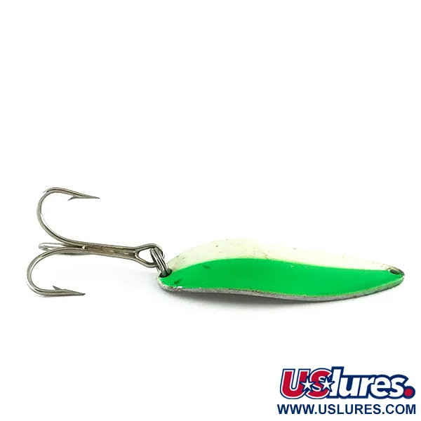 Acme Little Cleo Glow Blizgė, White / Green / Nickel, 21g, #8171