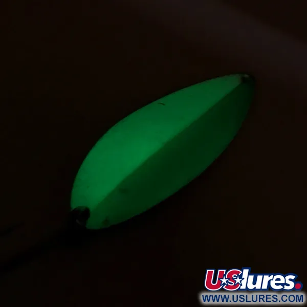 Acme Little Cleo Glow Blizgė, White / Green / Nickel, 21g, #8171