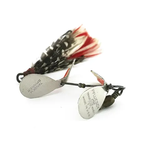 Pflueger Tandem Spinner Sukrė, Nikelis / Raudona, 7g, Dviejų lapelių, #8447