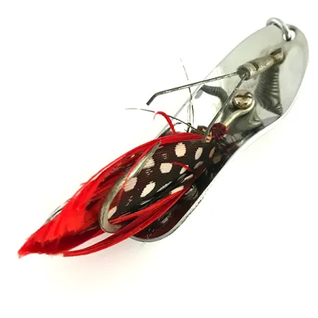 Pflueger Chum 4 Blinkė, Nikelis / Raudona, 19g, Plunksnos, #8488