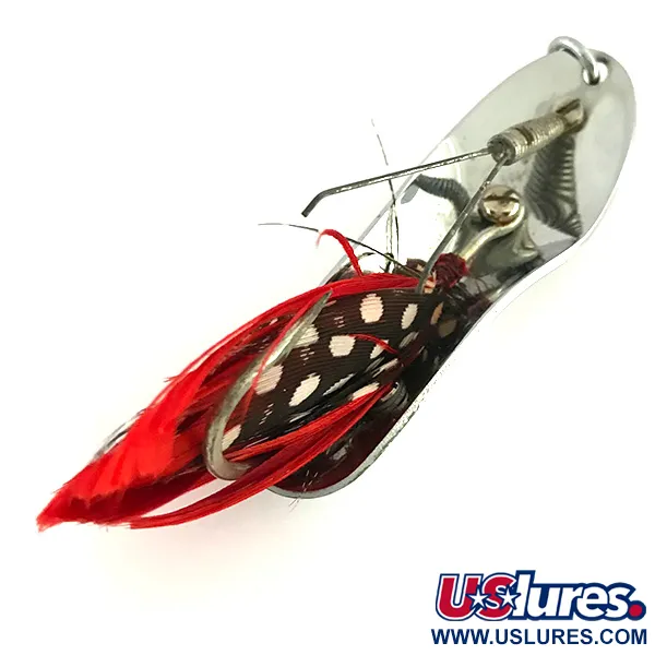 Pflueger Chum 4 Blinkė, Nikelis / Raudona, 19g, Plunksnos, #8488