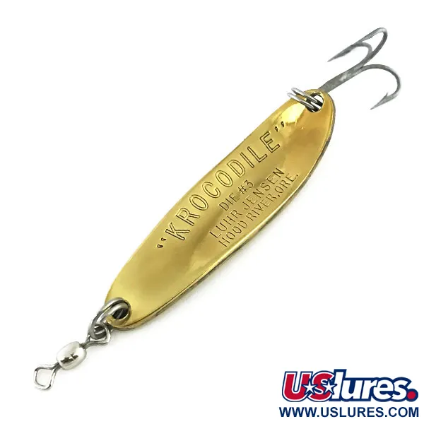 Luhr Jensen Krocodile Die #3 Blizgė, Gold, 14g, Siauras profilis, #8774
