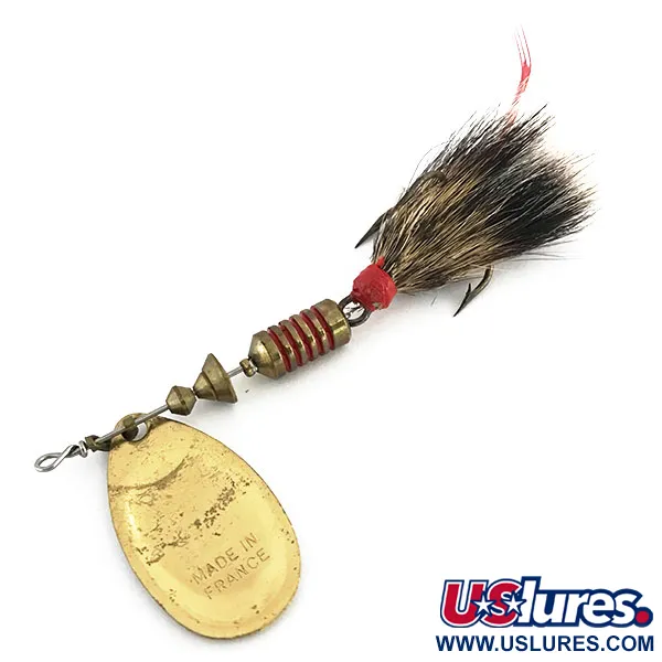 Mepps Aglia 3 dressed Sukriukė, Auksinė, 7,3g, Natūralūs plaukai, #8816