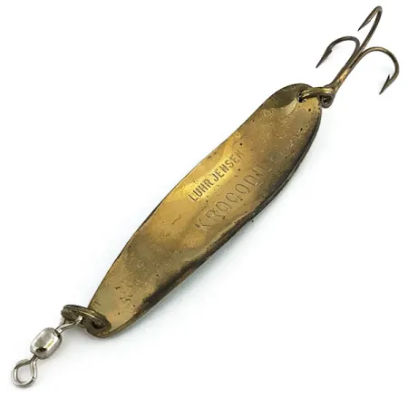 Luhr Jensen Krocodile Die #4 Vartiklė, Žalia/Žalvaris, 14g, Vintage, #9055