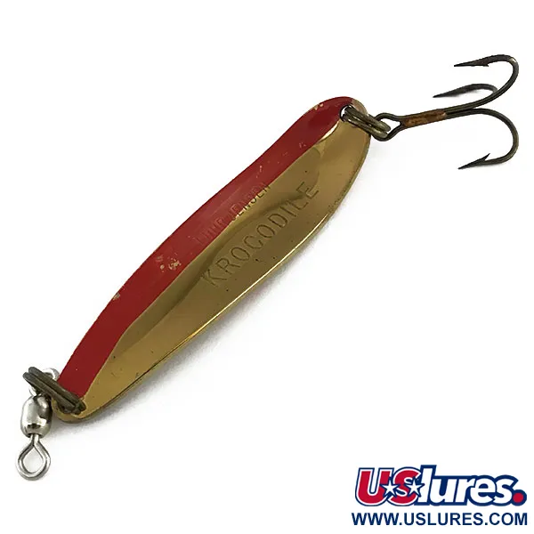 Luhr Jensen Krocodile Die #4 Vartiklė, Žalvaris / Raudona, 14g, UV, #9058