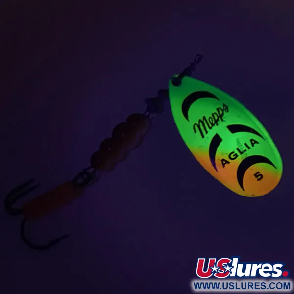 Mepps Aglia 5 Fluo UV Sukrė, Rainbow Fluo, 14g, UV reaktyvus, #9096