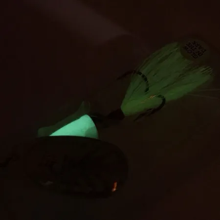 Blue Fox Super Vibrax 5 Glow Suktukas, Nikelis/Chartreuse, 13g, #9295