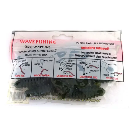 Wave Worms Swim Bug Guminukas, Watermelon/Black, 10cm, 7vnt, #9615