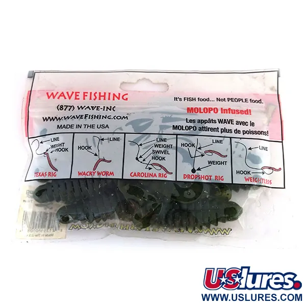 Wave Worms Swim Bug Guminukas, Watermelon/Black, 10cm, 7vnt, #9615
