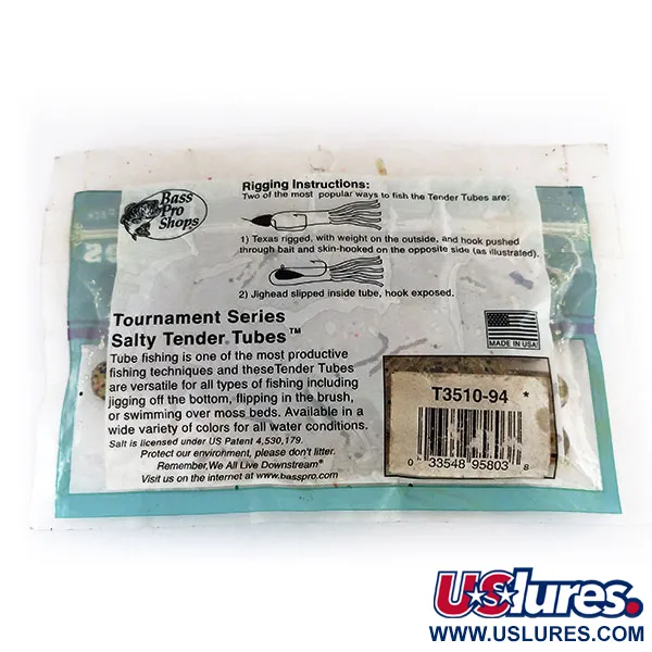 Bass Pro Shops Salty Tender Tubes masalas, Green Pumpkin, 7cm, #9624