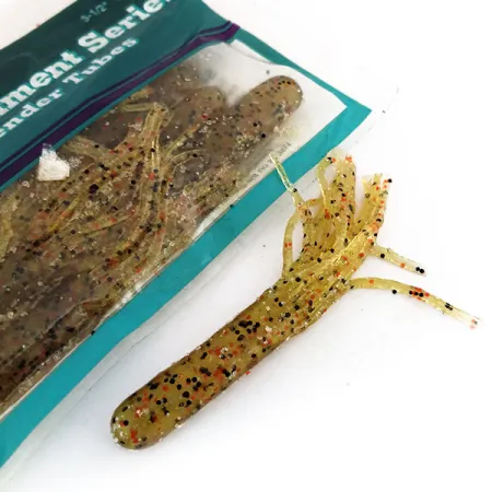 Bass Pro Shops Salty Tender Tubes masalas, Green Pumpkin, 7cm, #9624