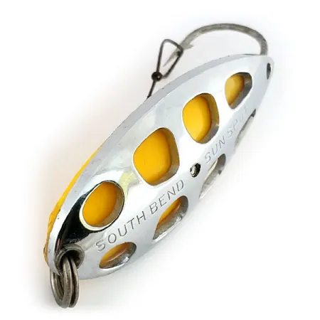 South Bend Sun Spot Vartiklė, Nikelis / Geltona, 14g, perforuota, #9652