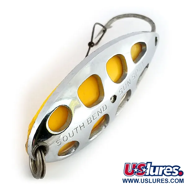 South Bend Sun Spot Vartiklė, Nikelis / Geltona, 14g, perforuota, #9652