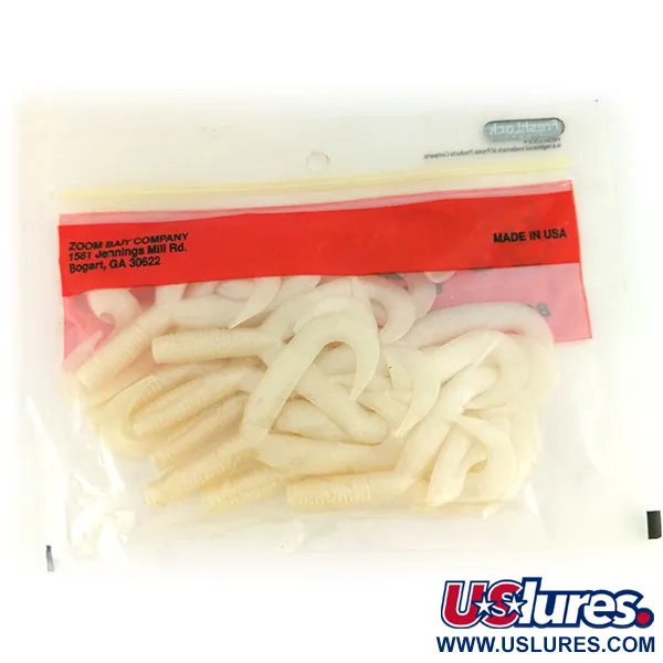 Zoom Creepy Crawler Tail Minkštas masalas, White Pearl, 16vnt, #9660