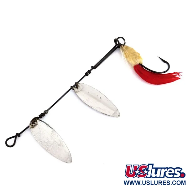 Hildebrandt Size 3 Slim Eli Double Spinner Sukrė, Nikelis / Raudona, 5g, #9832